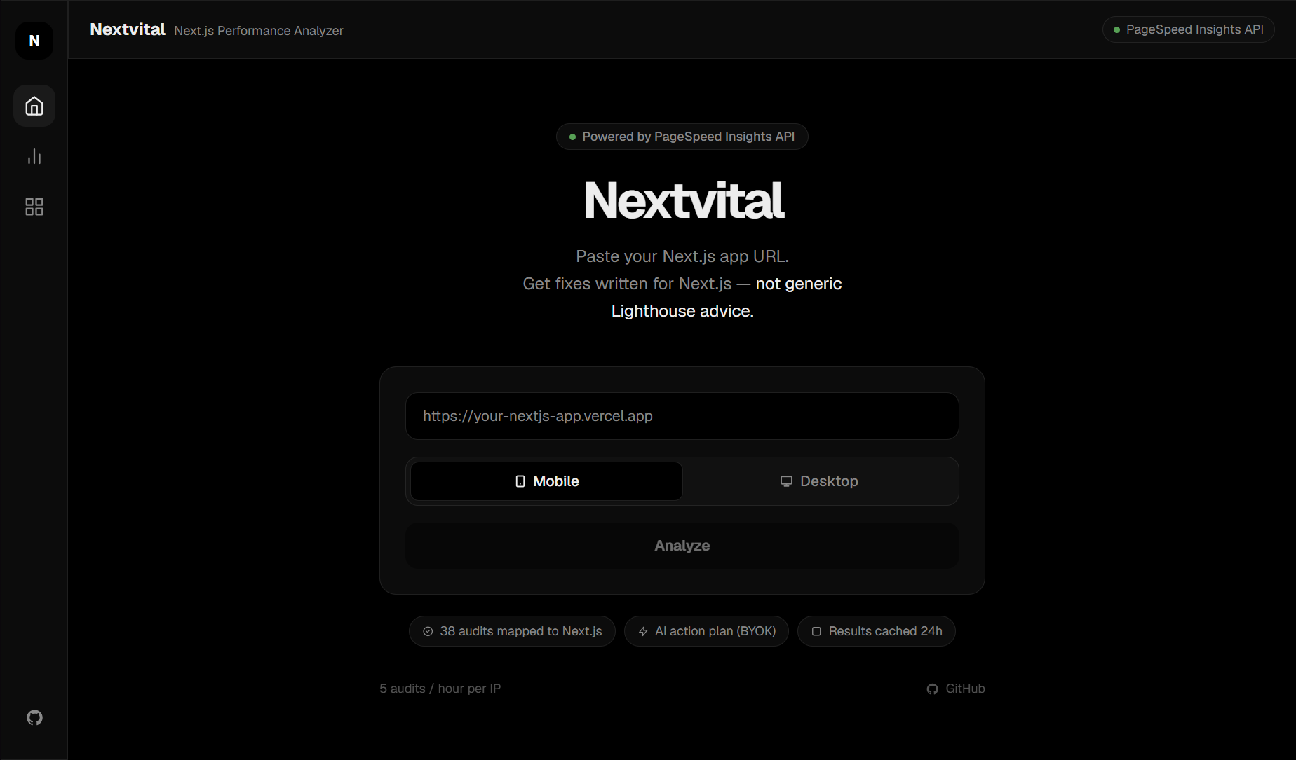 Nextvital — Next.js performance audit and fix tool